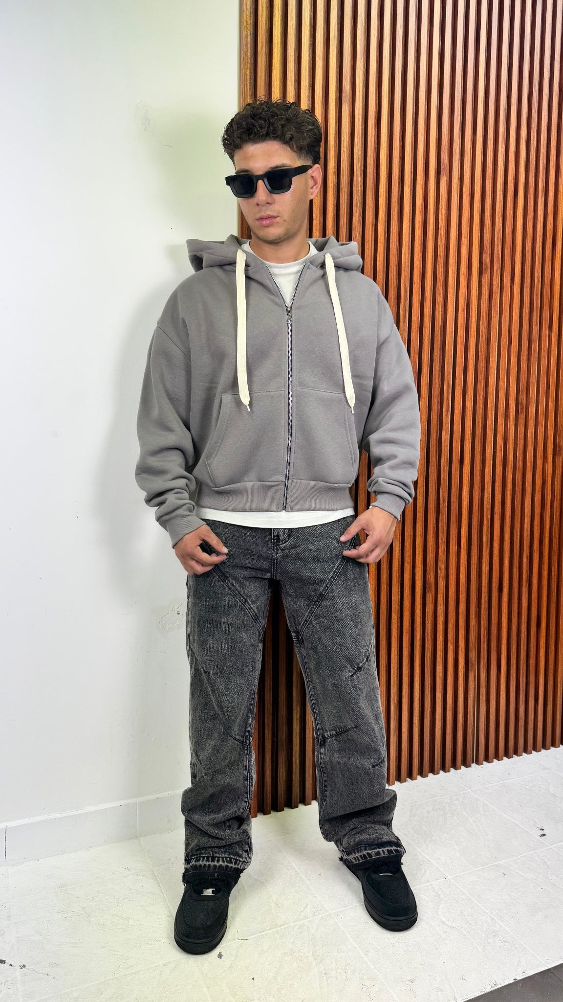 Felpa Boxy Fit Zip