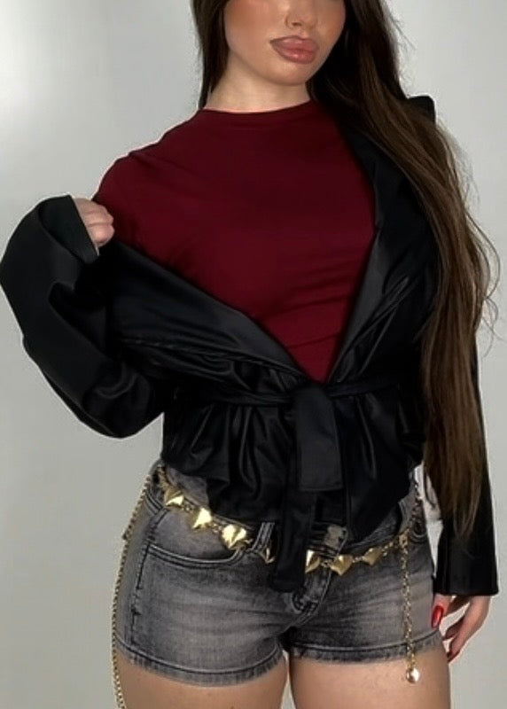 Trench pelle nero