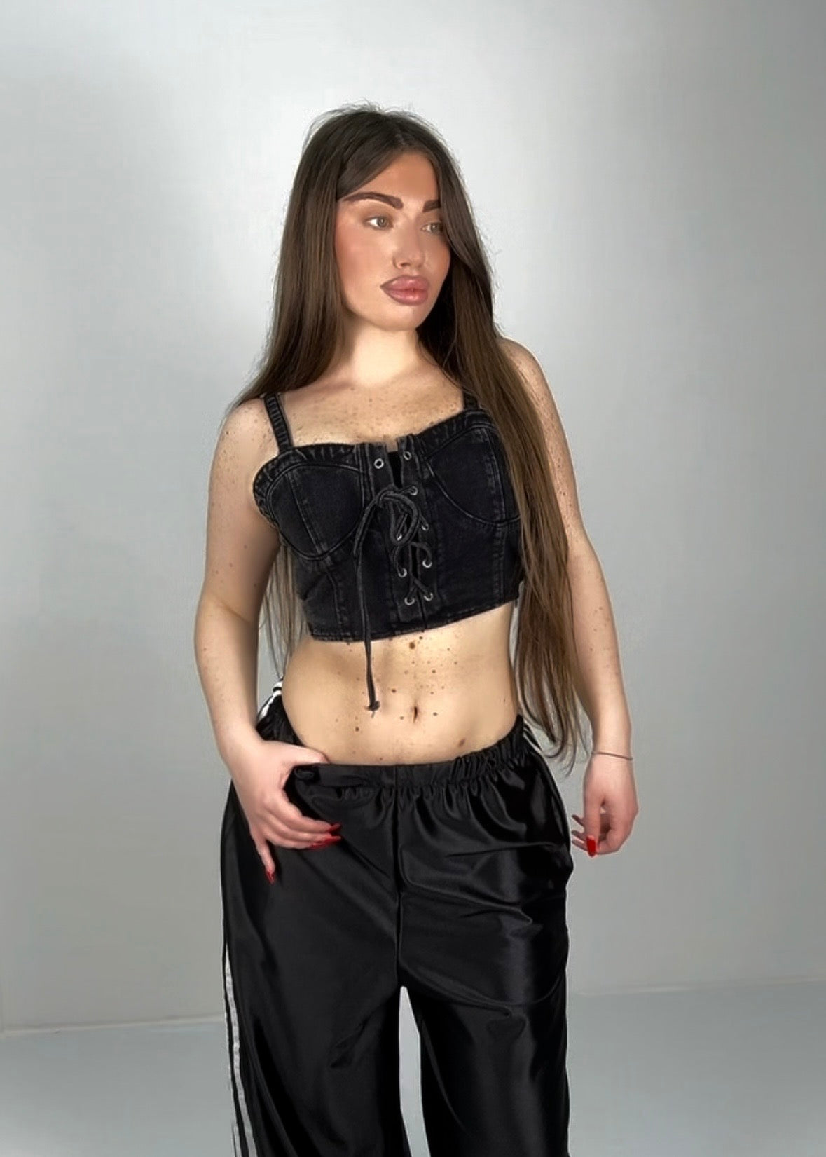 Top denim corset