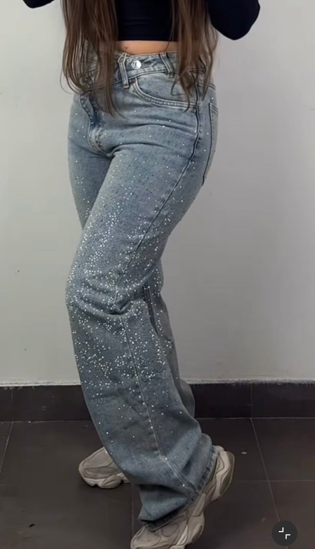 Jeans Shine taglio asimmetrico