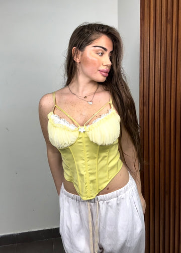 Top Corsetto dettagli in pizzo