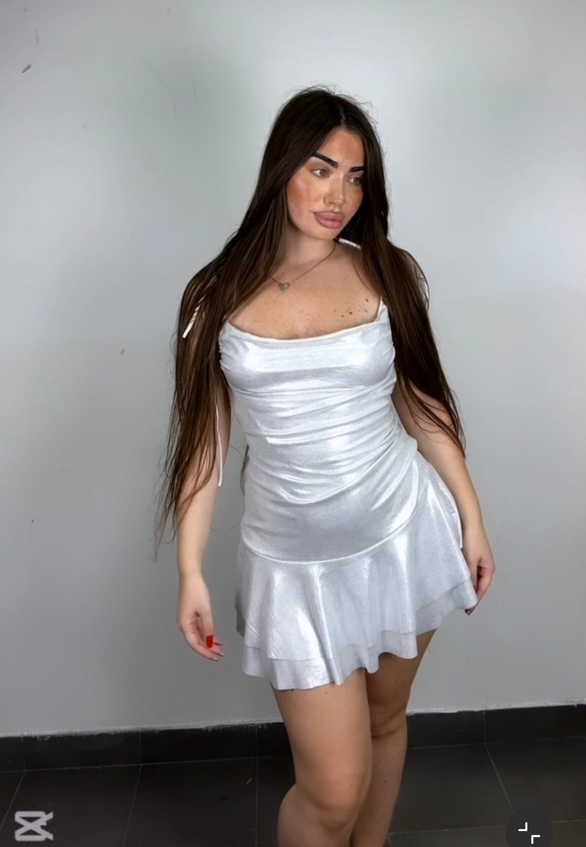 Mini dress laminato perlato
