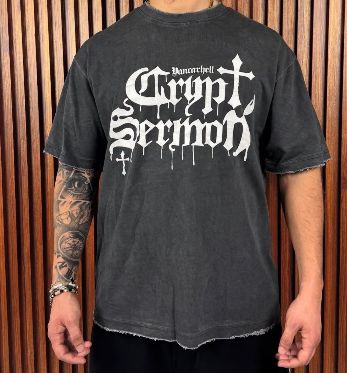 T-shirt croci stampa avanti e retro